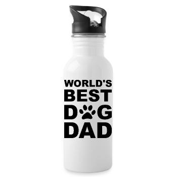 Worlds best dog dad - Gourde avec paille intégrée - blanc - Droite