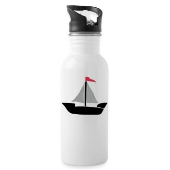 Schiff, Segelschiff, Sailing Ship, Ship - Water bottle with straw - white - Right