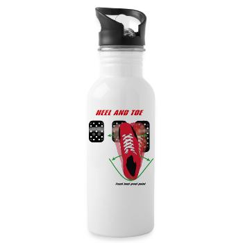 Ferse und Zehen - Trinkflasche mit integriertem Trinkhalm - Weiß - Rechts