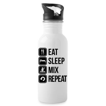 eat sleep mix repeat - Water bottle with straw - white - Right