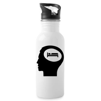 Nur Schlafen im Kopf; Müde - Water bottle with straw - white - Right