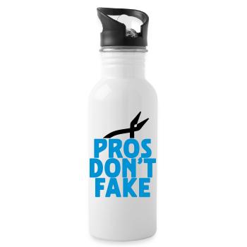 pros don't fake - Trinkflasche mit integriertem Trinkhalm - Weiß - Rechts