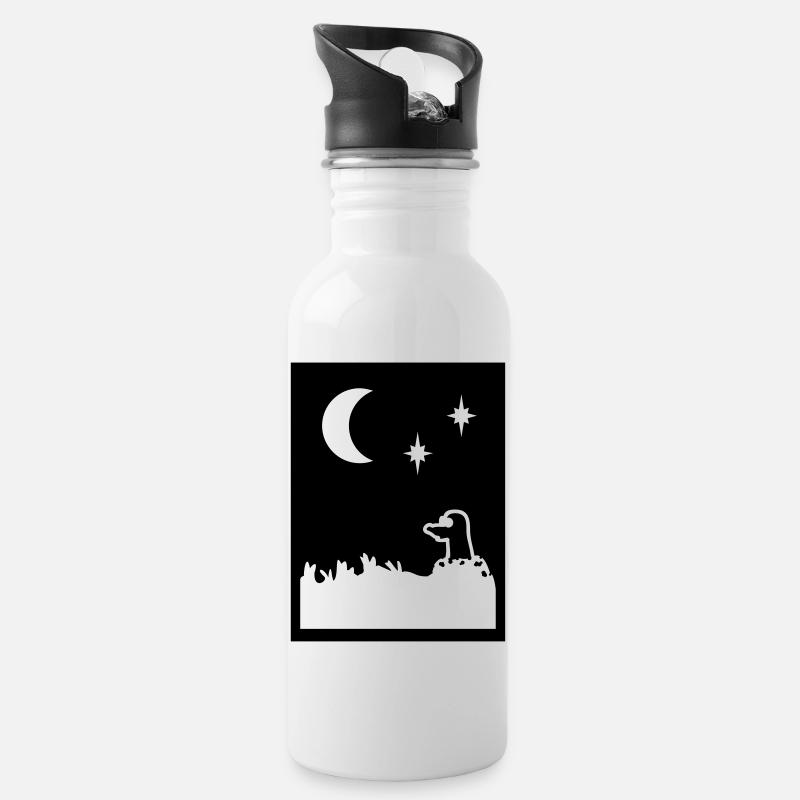 Taupe dans la nuit / Midnight Digger (1c) - Gourde avec paille intégrée - blanc