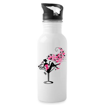 Braut - Bride - JGA - Cocktail - Herz - 2C - Trinkflasche mit integriertem Trinkhalm - Weiß - Rechts