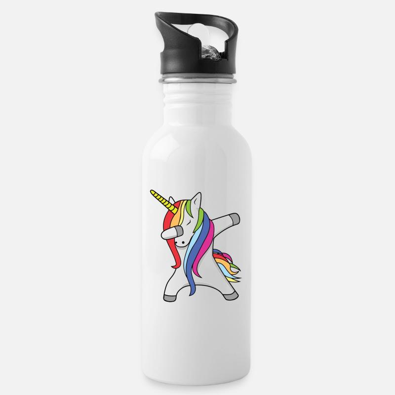 Licorne DAB Dance - Gourde avec paille intégrée - blanc