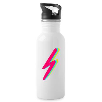 lightning - Water bottle with straw - white - Right