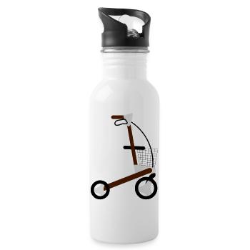 rollator - Trinkflasche mit integriertem Trinkhalm - Weiß - Rechts