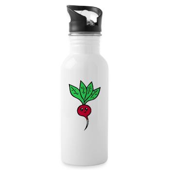 radish - Water bottle with straw - white - Right