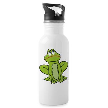 frog - Water bottle with straw - white - Right