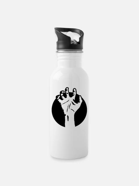 Reach for the stars - Water bottle with straw - white