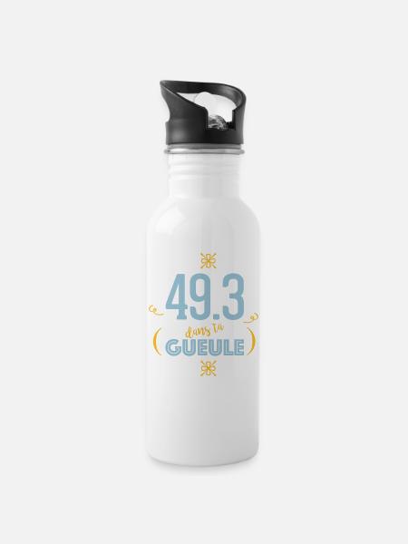 49.3 dans ta gueule - Gourde avec paille intégrée - blanc
