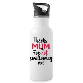 Thanks mum for not swallowing me mother's day gift - Water bottle with straw - white - Right