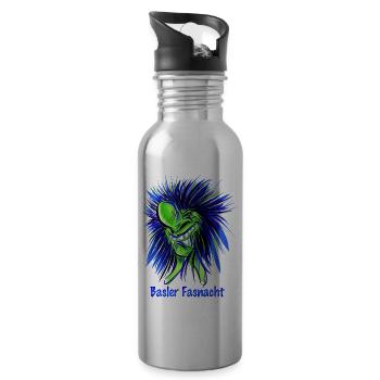 WAGGIS FACE BLUE - Trinkflasche mit integriertem Trinkhalm - Lightsilver - Rechts