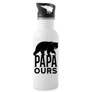 Papa ours - Gourde avec paille intégrée - blanc - Droite