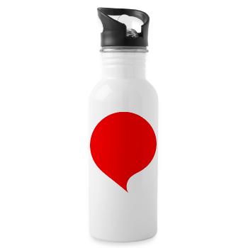 Sprechblase Comic selbst gestalten personalisieren - Trinkflasche mit integriertem Trinkhalm - Weiß - Rechts