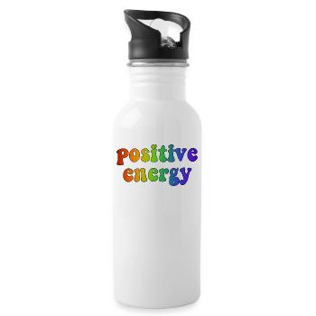 POSITIVE ENERGY - Trinkflasche mit integriertem Trinkhalm - Weiß - Rechts