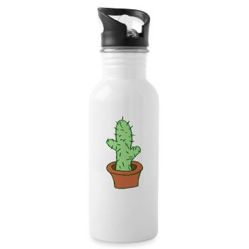 Kaktus - Trinkflasche mit integriertem Trinkhalm - Weiß - Rechts