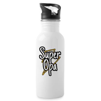 Super Opa - Trinkflasche mit integriertem Trinkhalm - Weiß - Rechts