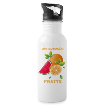 Sommer Früchte Mein Sommer - Trinkflasche mit integriertem Trinkhalm - Weiß - Rechts