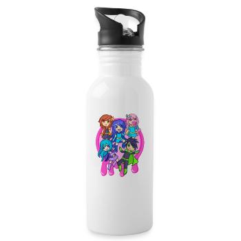Super-héros Pink Slime Krew - Gourde avec paille intégrée - blanc - Droite