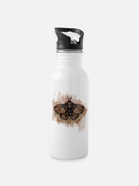 Motte - Trinkflasche mit integriertem Trinkhalm - Weiß