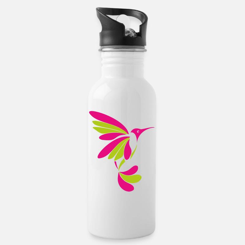 Colibri 001 - Gourde avec paille intégrée - blanc
