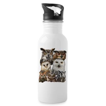 Nocturnal raptors - Water bottle with straw - white - Right