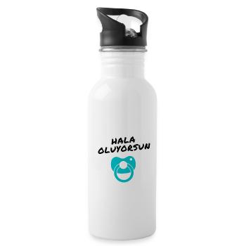 Hala oluyorsun grün türkisch Du wirst Tante - Trinkflasche mit integriertem Trinkhalm - Weiß - Rechts