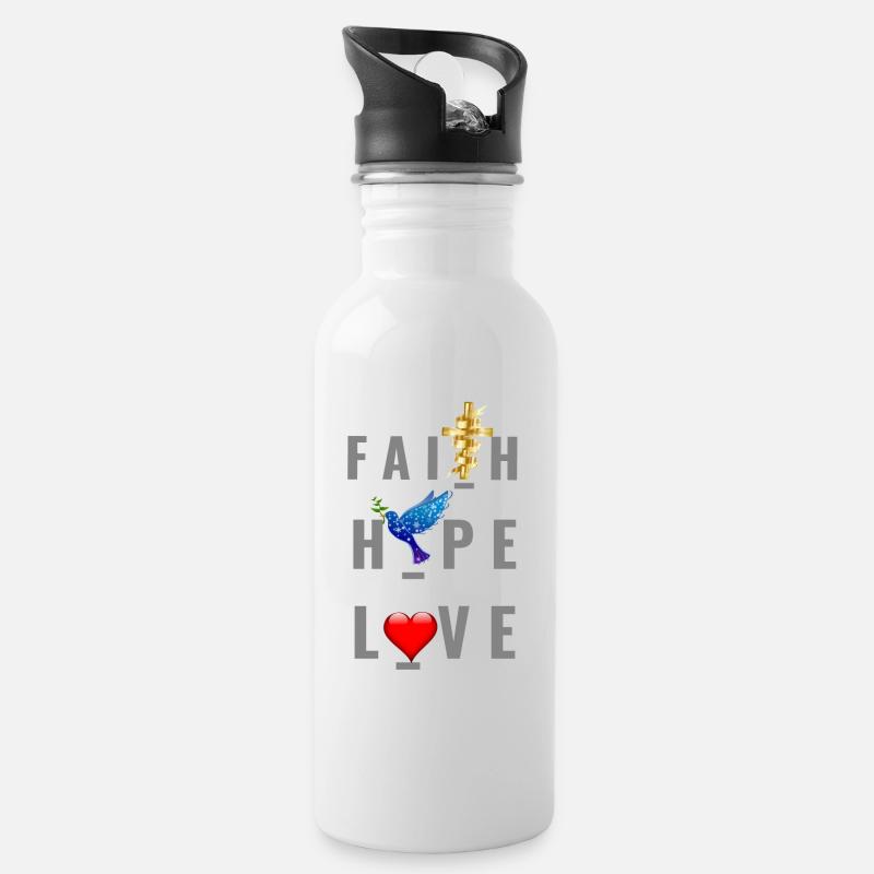 Jesus Jesus Jesus Christlicher Christ - Trinkflasche mit integriertem Trinkhalm - Weiß