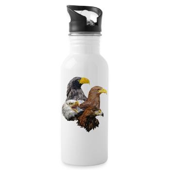 Birds of prey - Water bottle with straw - white - Right