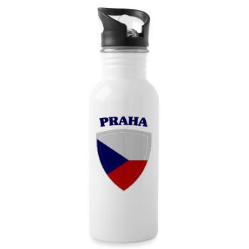 Prag - Trinkflasche mit integriertem Trinkhalm - Weiß - Rechts