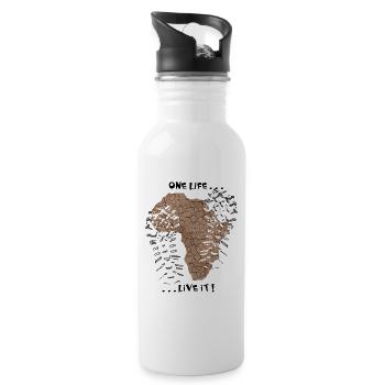 One life... ... live it! - Water bottle with straw - white - Right