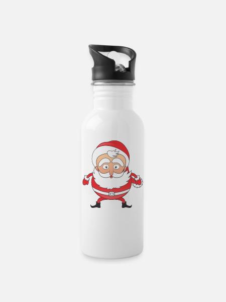 Père Noël - Gourde avec paille intégrée - blanc