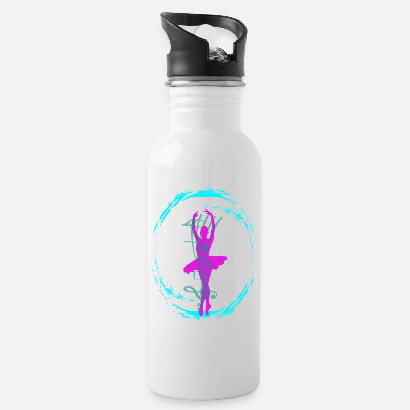 Ballet dancer - Water bottle with straw - white