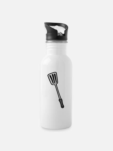 spatula - Water bottle with straw - white
