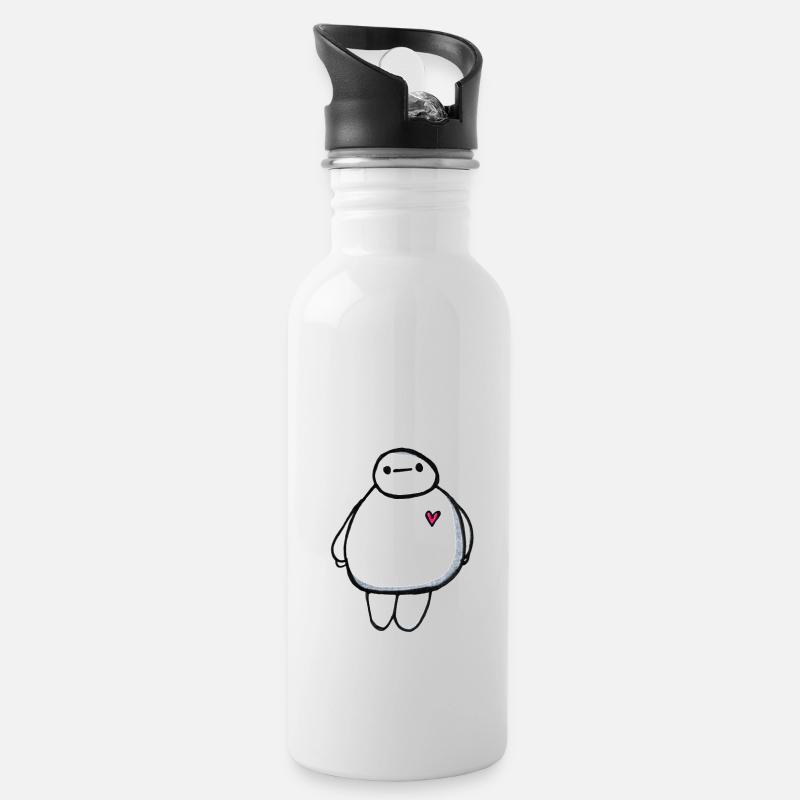 baymax - Trinkflasche mit integriertem Trinkhalm - Weiß