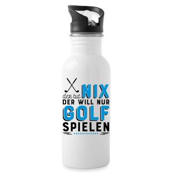 Golf spielen - Trinkflasche mit integriertem Trinkhalm - Weiß - Rechts
