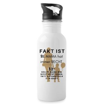 MAMA HAT IMMER RECHT - Mutter MAMAshirt - Trinkflasche mit integriertem Trinkhalm - Weiß - Rechts