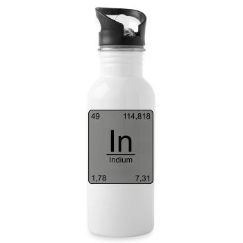 Indium, tableau périodique, chimie, physique, élément, P - Gourde avec paille intégrée - blanc - Droite