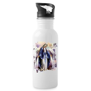 Holly Mary Maria Madonna Mariana Virgin Mary - Water bottle with straw - white - Right
