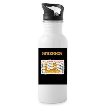 america america - Trinkflasche mit integriertem Trinkhalm - Weiß - Rechts