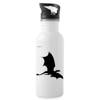 Collection noir et blanc de dragon - Gourde avec paille intégrée - blanc - Droite