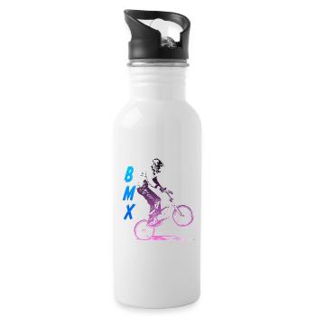 bmx - Trinkflasche mit integriertem Trinkhalm - Weiß - Rechts