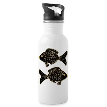 poisson - Gourde avec paille intégrée - blanc - Droite