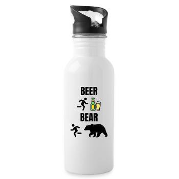 Beer Bear - Gourde avec paille intégrée - blanc - Droite
