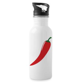 Red chilli - Water bottle with straw - white - Right