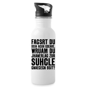 ABITUR GYMNASIUM REALSCHULE ABSCHLUSS SCHULE - Trinkflasche mit integriertem Trinkhalm - Weiß - Rechts