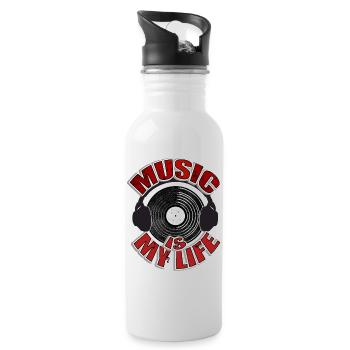 MUSIC is my life Headset - Gourde avec paille intégrée - blanc - Droite