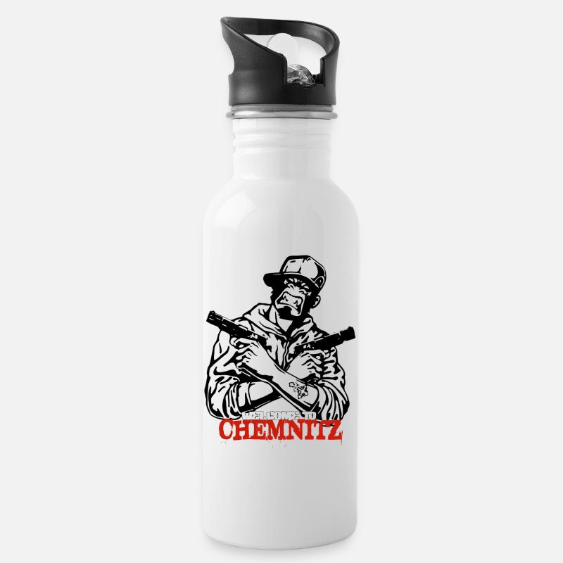 Chemnitz - Gourde avec paille intégrée - blanc