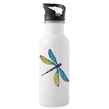 Dragonfly - Water bottle with straw - white - Right